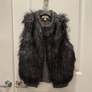 Michael Kors Vest Like New Size L Faux Fur/sweater